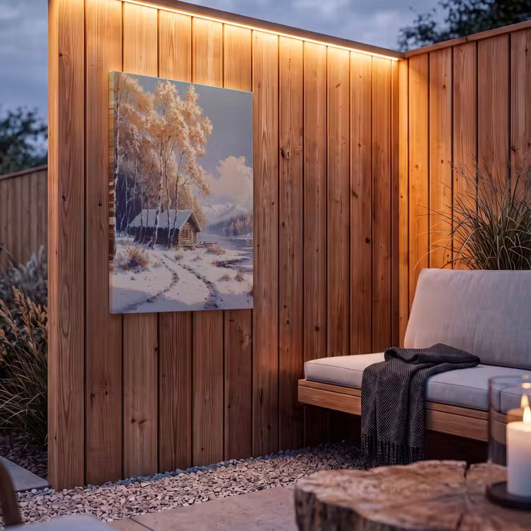 Buiten canvas - Winter - Sneeuw - Huis - Natuur — 4