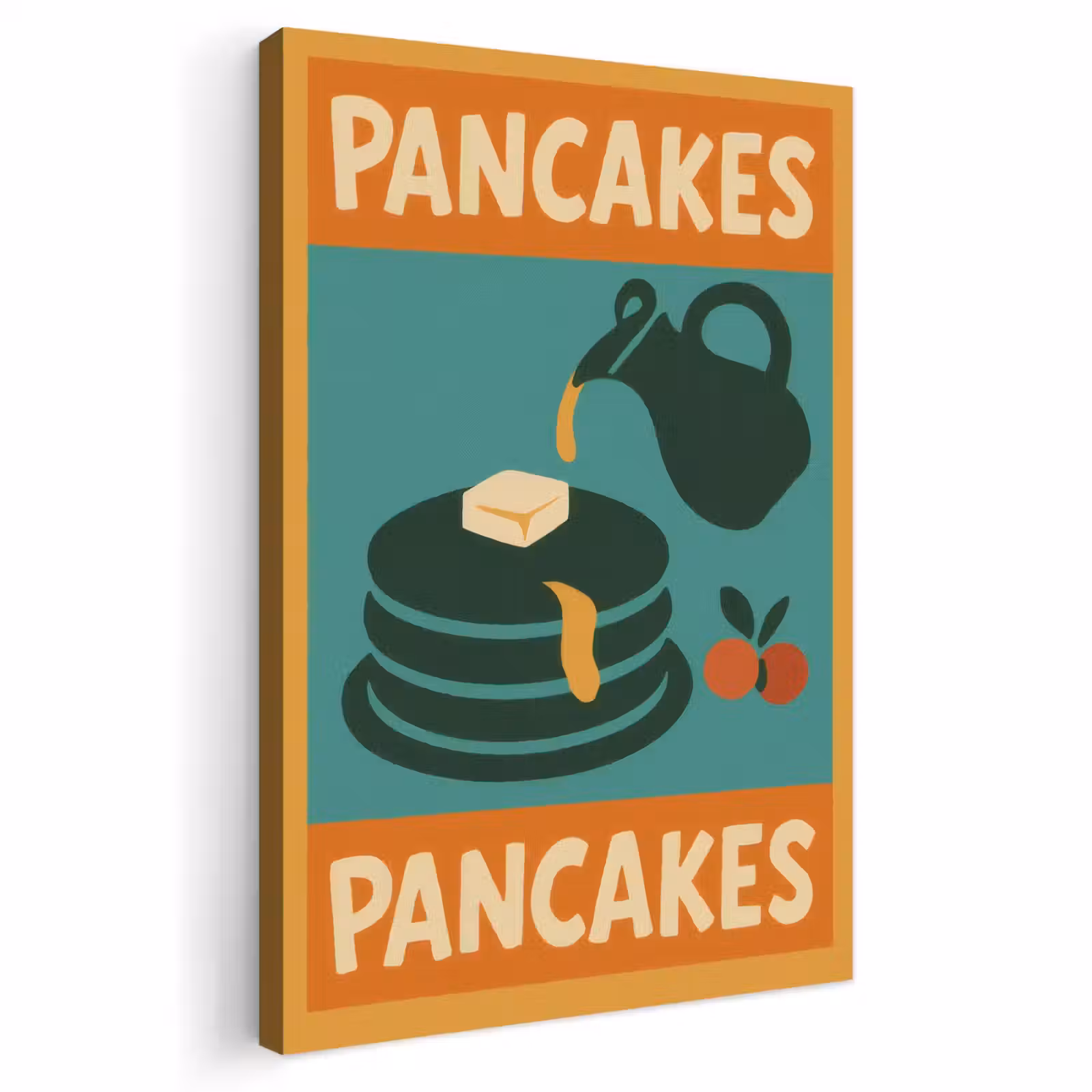 Buiten canvas - Pannenkoeken - Siroop - Illustratie - Oranje — 1