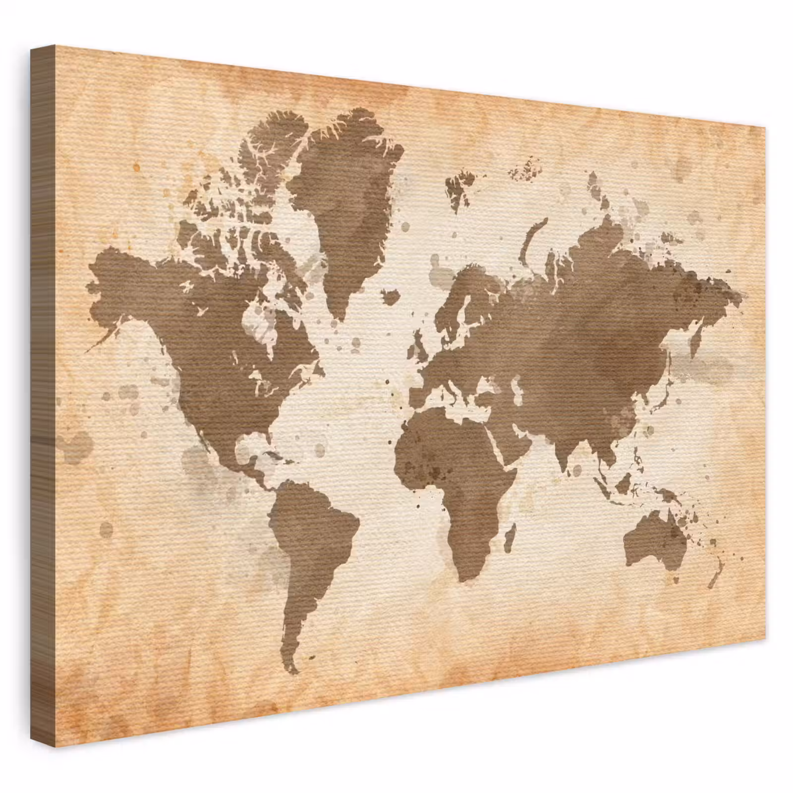 Buiten canvas - Wereldkaart - Beige - Bruin — 1