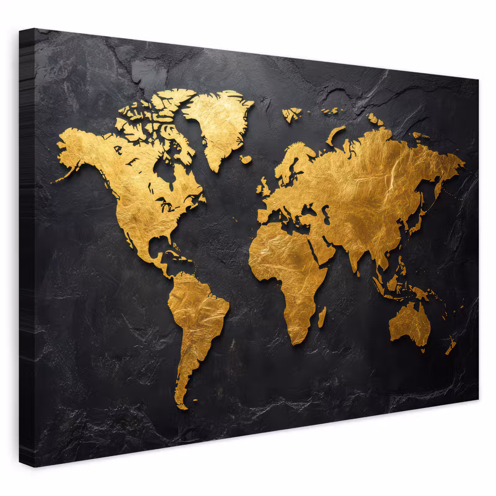 Buiten canvas - Wereldkaart - Goud - Steen — 1