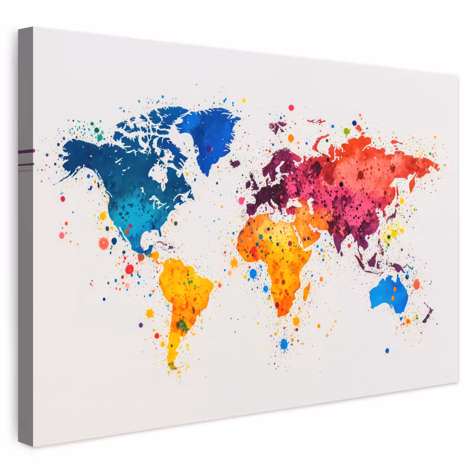 Buiten canvas - Wereldkaart - Graffiti - Kleurrijk — 1