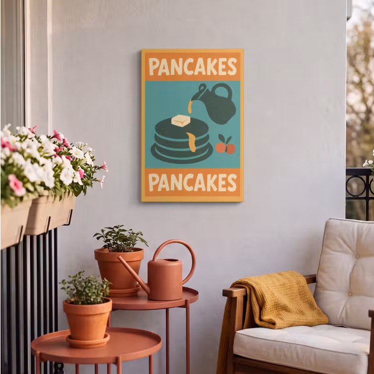 Buiten canvas - Pannenkoeken - Siroop - Illustratie - Oranje — 4