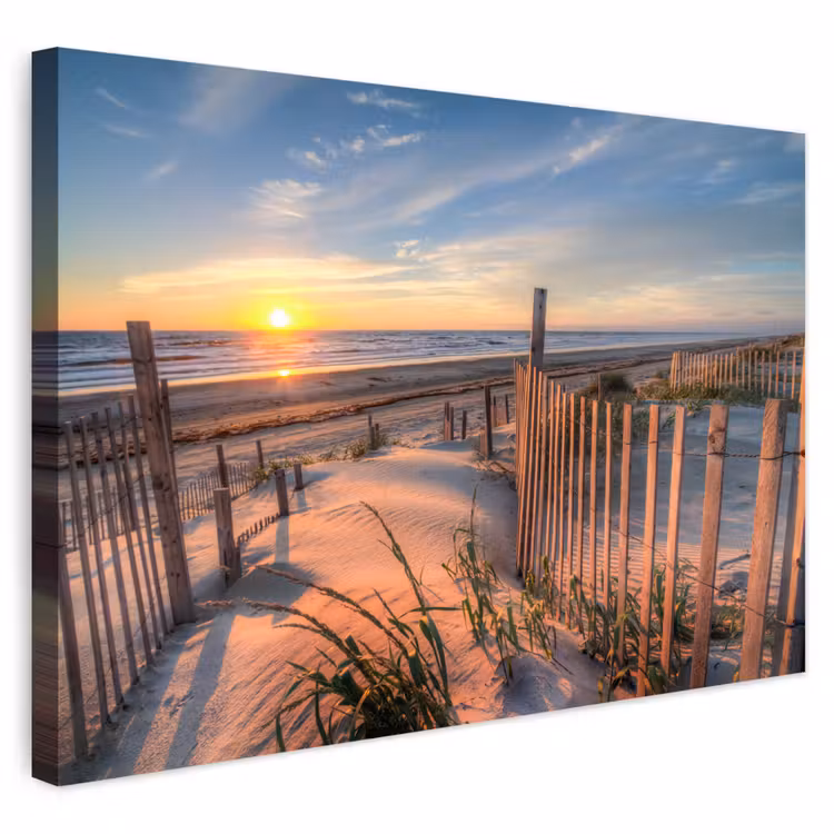 Buiten canvas - Strand - Zee - Duin - Zonsondergang - Landschap — 1