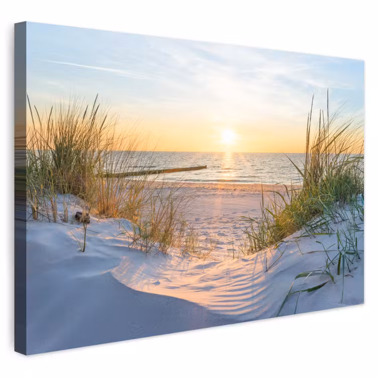 Buiten canvas - Strand - Zon - Duin - Gras - Zand - Horizon — 1