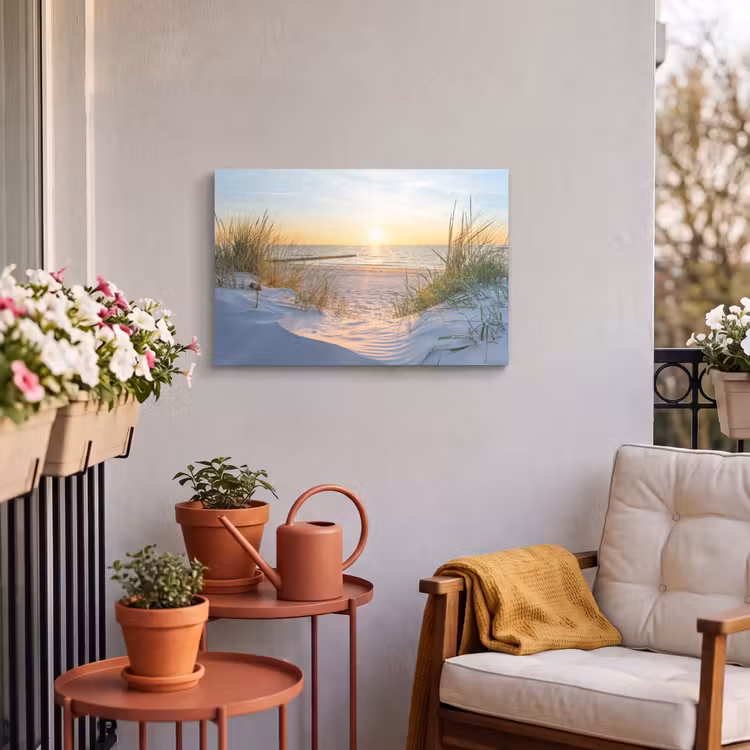 Buiten canvas - Strand - Zon - Duin - Gras - Zand - Horizon — 3
