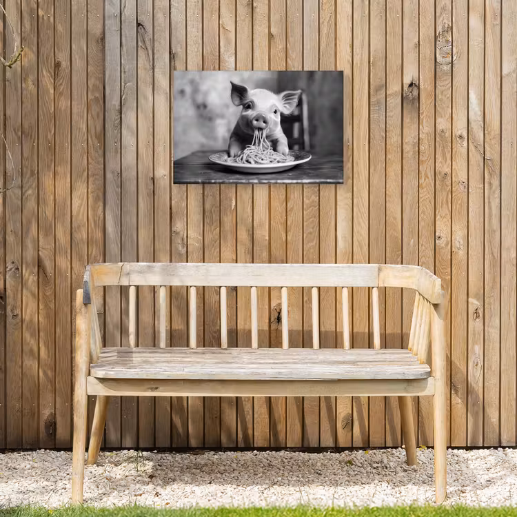 Buiten canvas - Varken - Schattig - Spaghetti - Zwart wit - Dier — 3