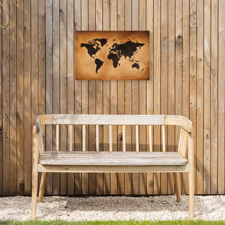 Buiten canvas - Wereldkaart - Bruin - Kaart — 3