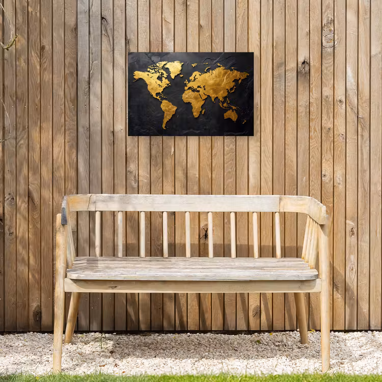 Buiten canvas - Wereldkaart - Goud - Steen — 3