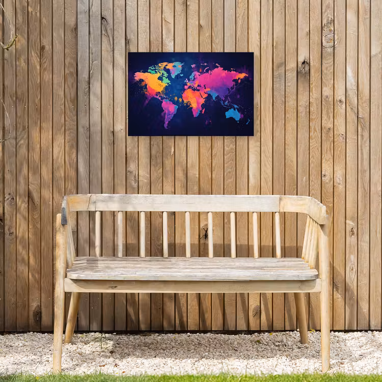 Buiten canvas - Wereldkaart - Kleurrijk - Graffiti — 3