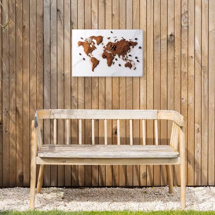 Buiten canvas - Wereldkaart - Koffie - Marmer — 3