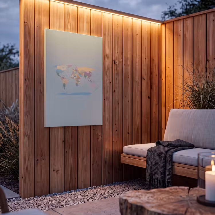Buiten canvas - Wereldkaart - Realistisch - Kaart — 4