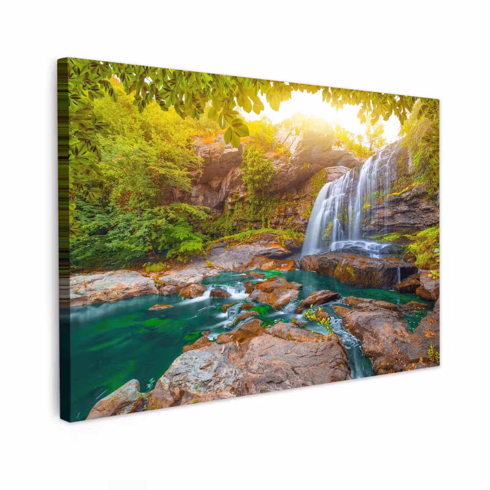 Buiten canvas - Waterval in een weelderig bos — 1