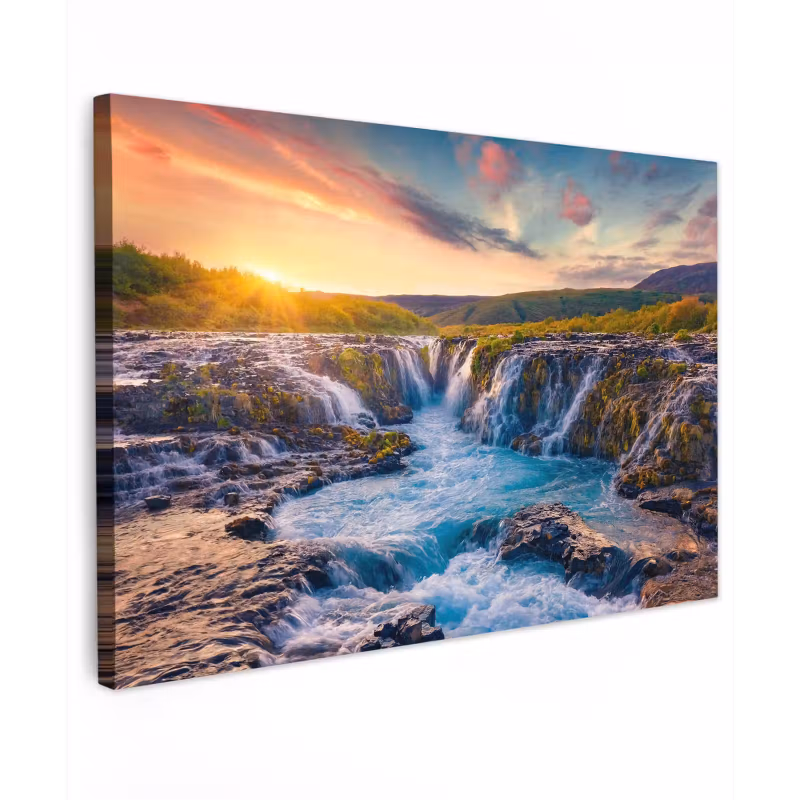Buiten canvas - Watervallen in de Ochtendgloren — 1