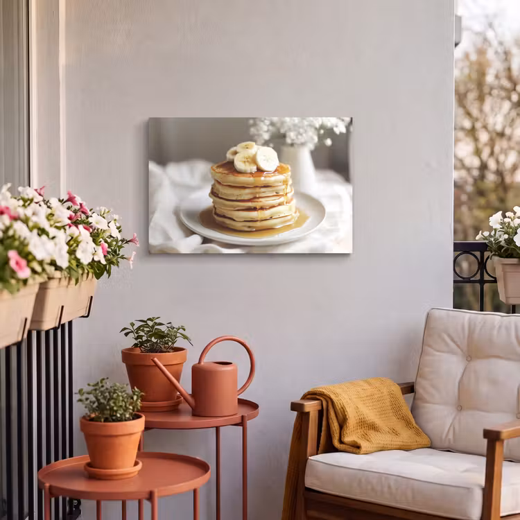 Buiten canvas - Pannenkoeken - Banaan - Siroop - Wit - Beige — 4