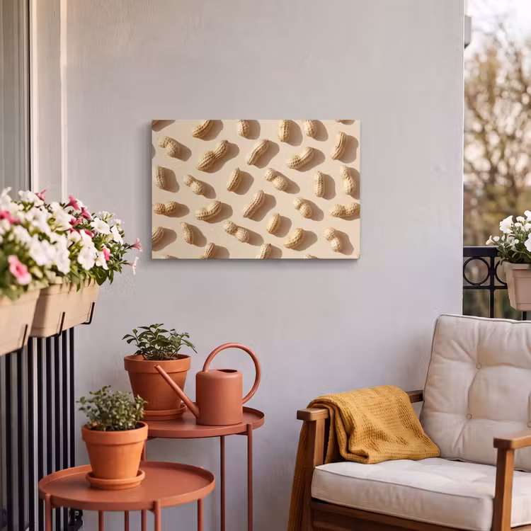 Buiten canvas - Pinda's - Patroon - Beige — 4