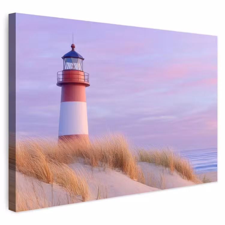 Buiten canvas - Vuurtoren - Duinen - Zonsondergang — 1