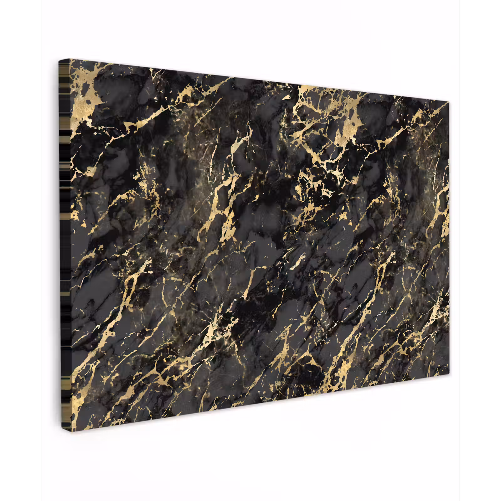 Buiten canvas - Marmer - Zwart - Goudstructuur — 1