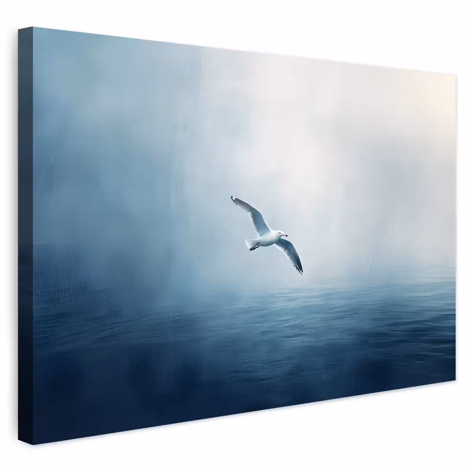 Buiten canvas - Meeuw - Wit - Zee - Mistig — 1