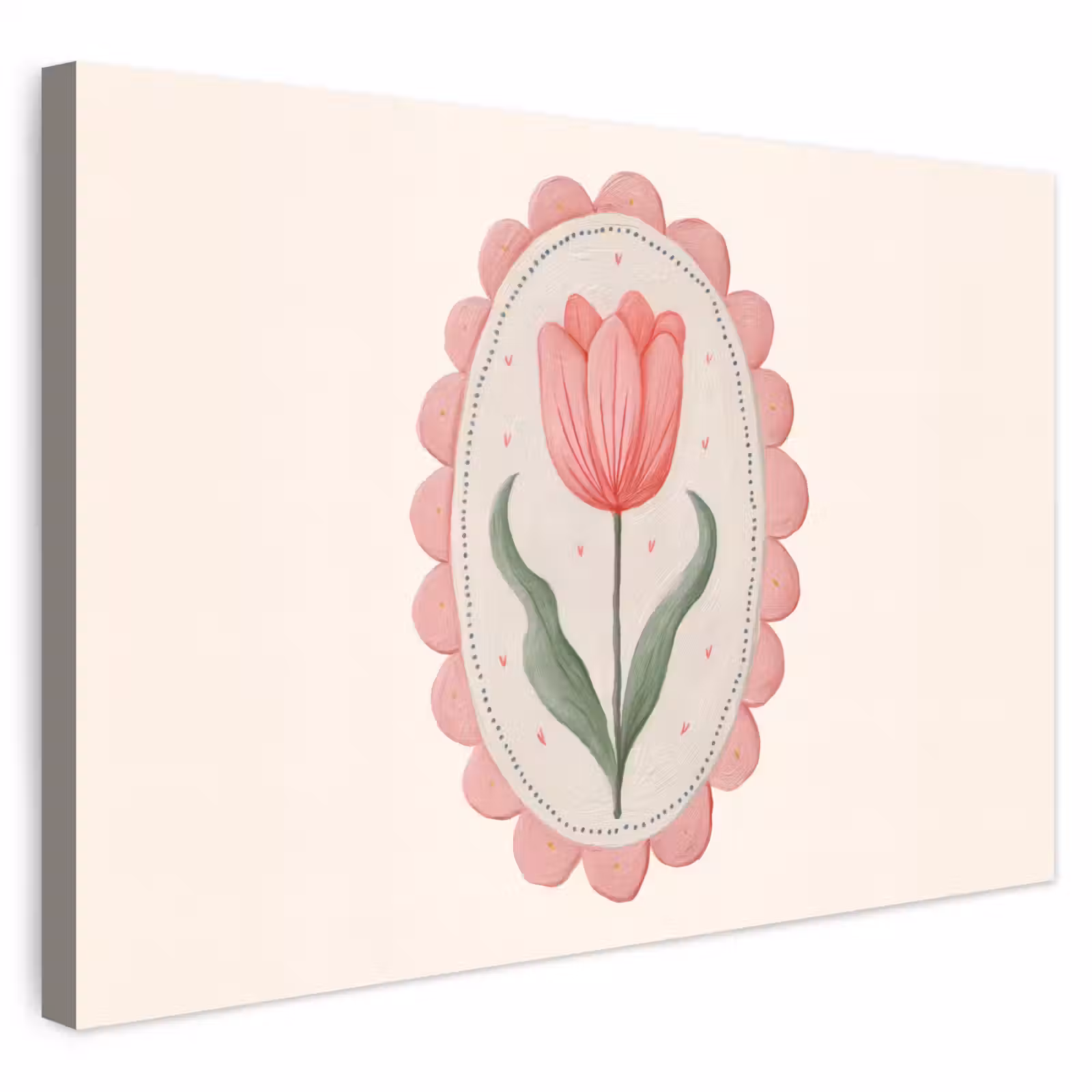 Buiten canvas - Tulp - Lijst - Ovaal - Illustratie — 1