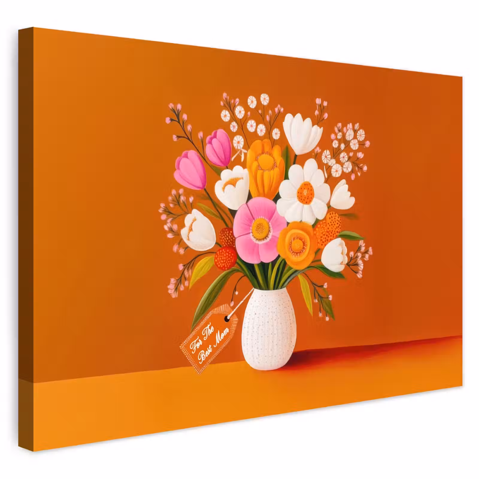 Buiten canvas - Vaas - Bloemen - Oranje — 1