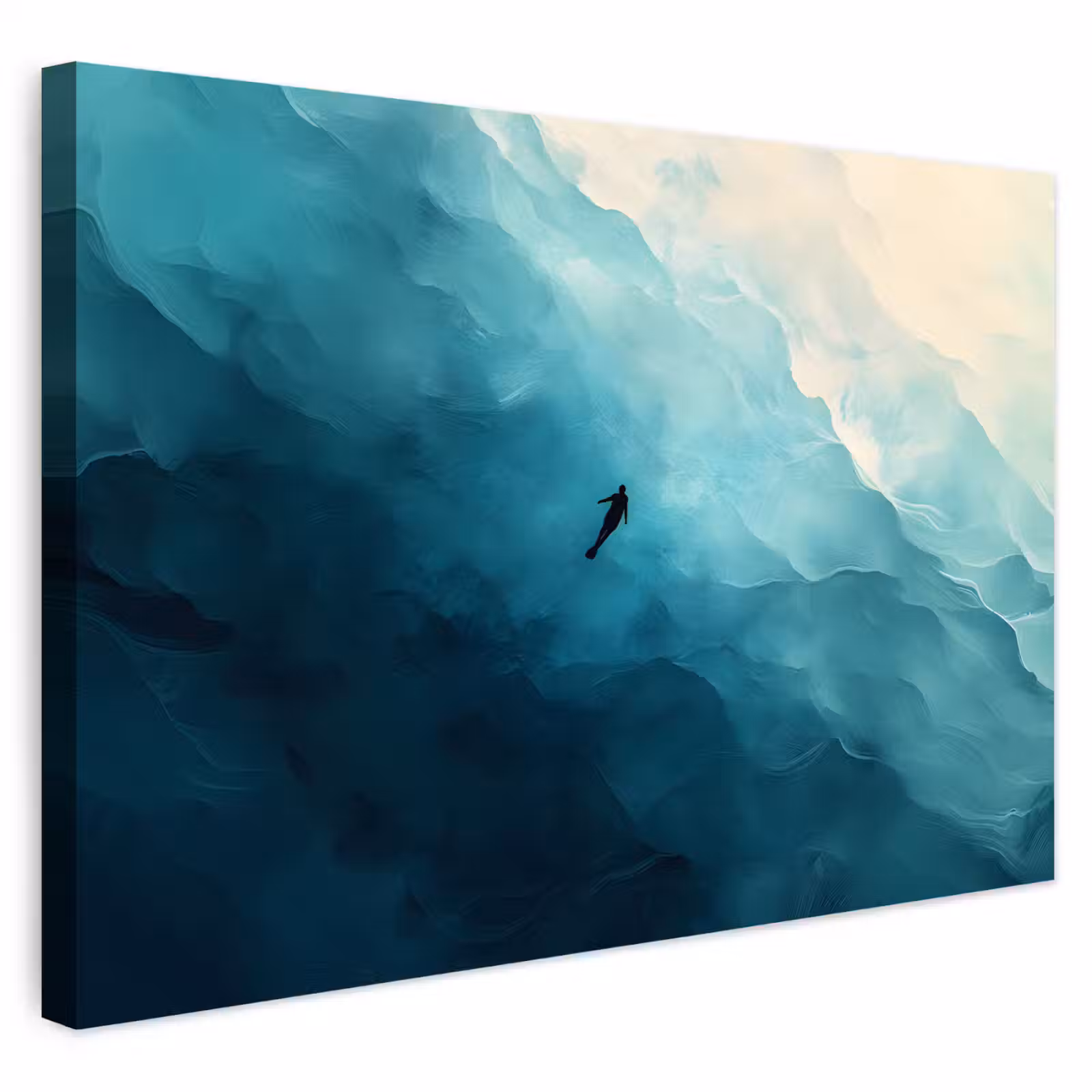 Buiten canvas - Zee - Silhouet - Abstract - Blauw — 1