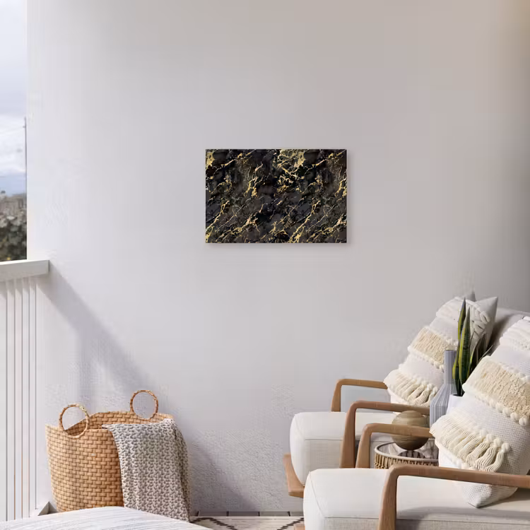 Buiten canvas - Marmer - Zwart - Goudstructuur — 4