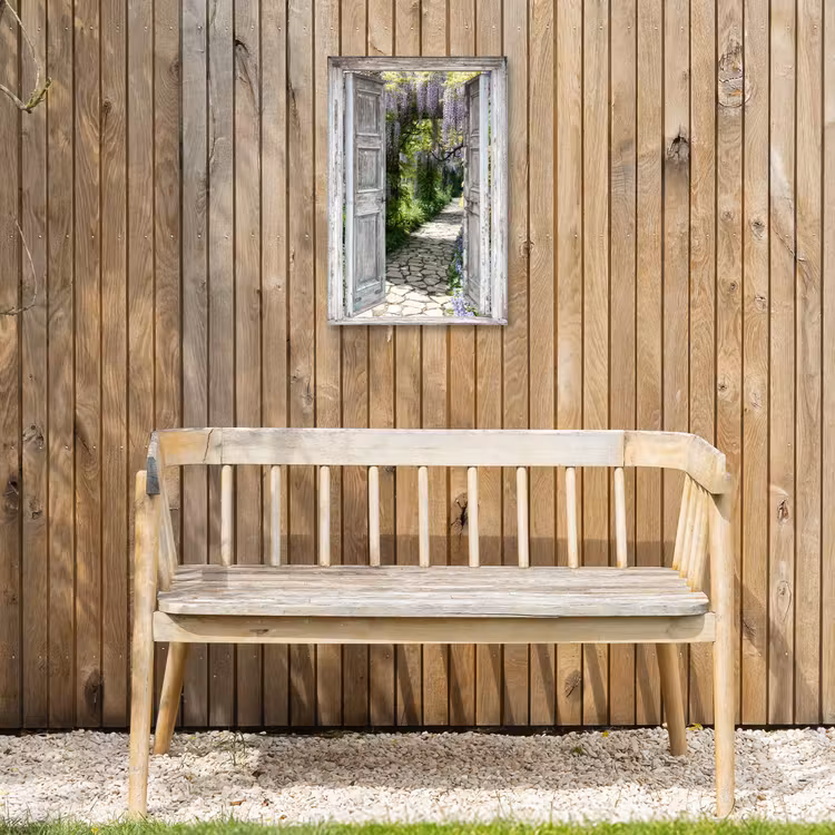 Buiten canvas - Oude deuren naar een tuinpad — 3