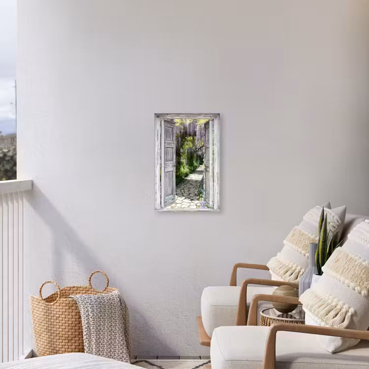 Buiten canvas - Oude deuren naar een tuinpad — 4