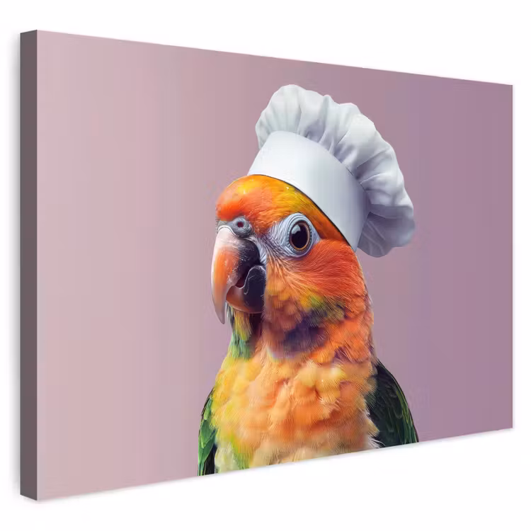 Buiten canvas - Papegaai - Koksmuts - Nieuwsgierig - Vogel — 1