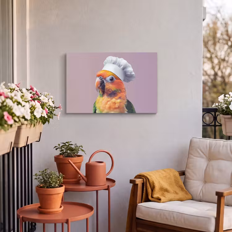 Buiten canvas - Papegaai - Koksmuts - Nieuwsgierig - Vogel — 3