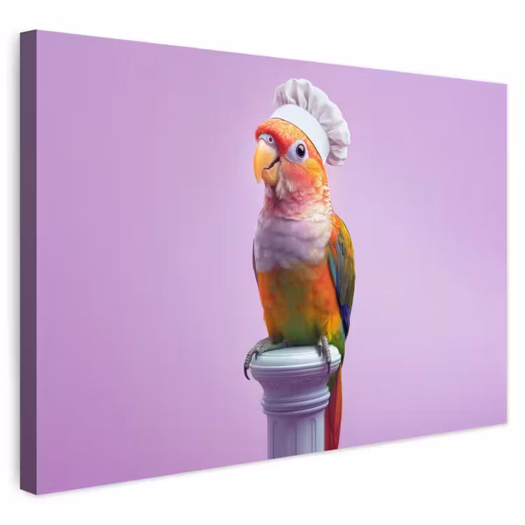 Buiten canvas - Papegaai - Koksmuts - Pilaar - Vogel — 1