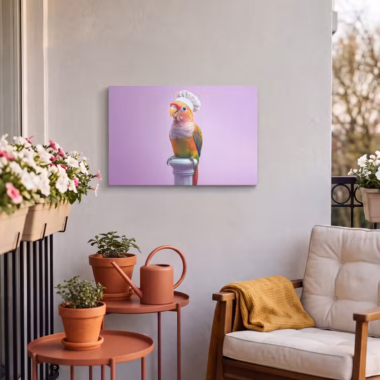 Buiten canvas - Papegaai - Koksmuts - Pilaar - Vogel — 4