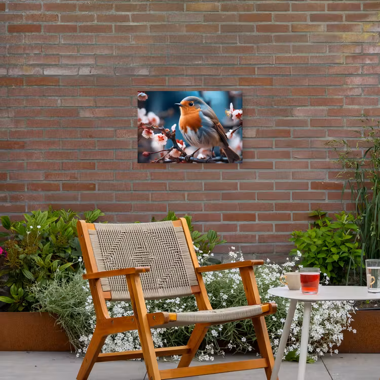 Buiten canvas - Roodborstje tussen de Bloesems — 2