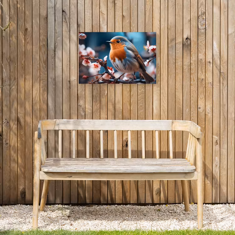 Buiten canvas - Roodborstje tussen de Bloesems — 3