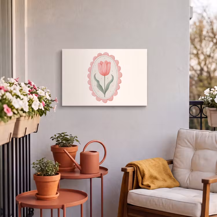 Buiten canvas - Tulp - Lijst - Ovaal - Illustratie — 4
