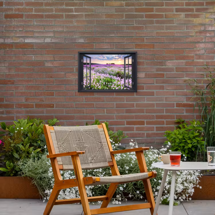 Buiten canvas - Uitzicht op Lavendelveld bij Zonsondergang — 2