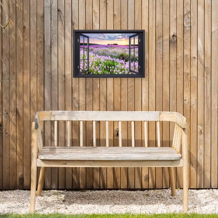 Buiten canvas - Uitzicht op Lavendelveld bij Zonsondergang — 3