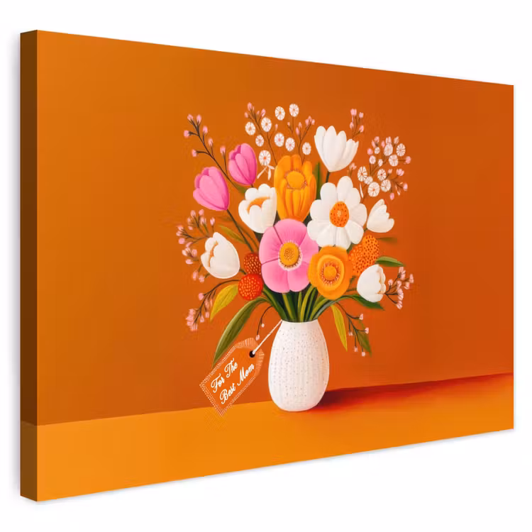 Buiten canvas - Vaas - Bloemen - Oranje — 1