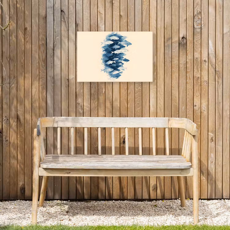 Buiten canvas - Vissen - Minimalistisch - Blauw — 3
