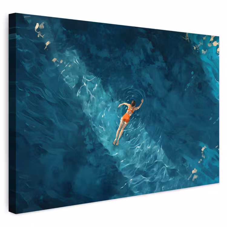 Buiten canvas - Vrouw - Water - Bikini - Oranje — 1