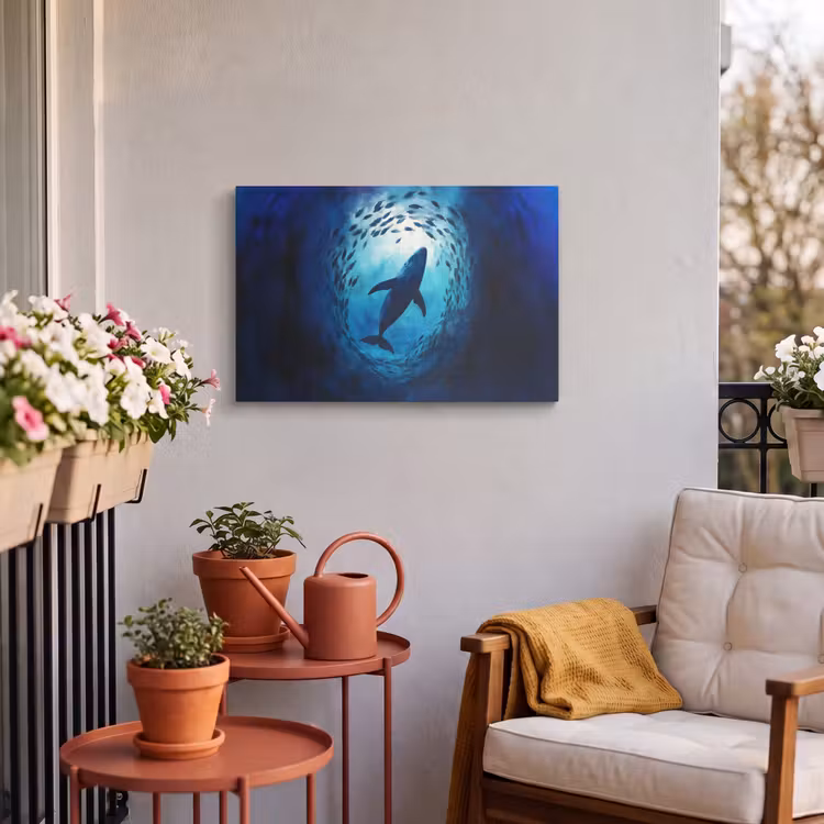 Buiten canvas - Walvis - Vissen - Donkerblauw — 4