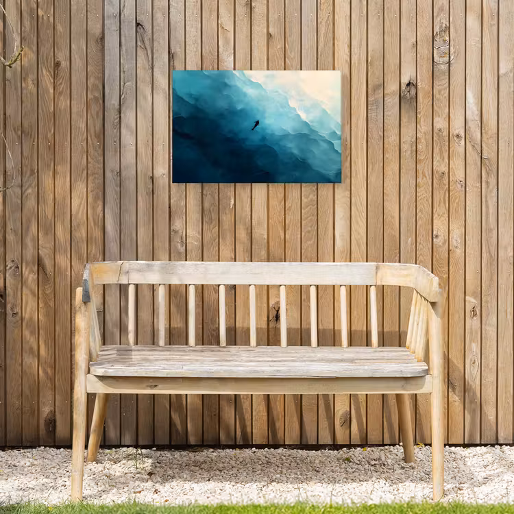 Buiten canvas - Zee - Silhouet - Abstract - Blauw — 3