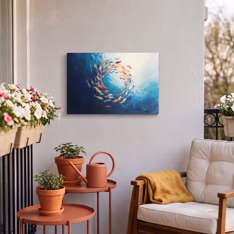 Buiten canvas - Zee - Vissen - Kleurrijk - Dynamisch — 4