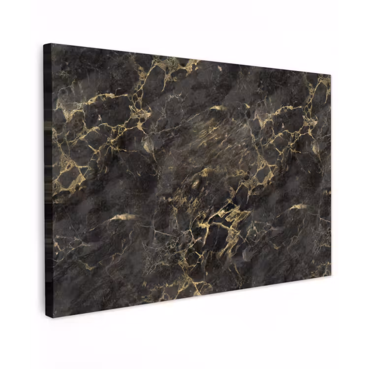 Buiten canvas - Zwart - Marmer - Goud - Nerf — 1