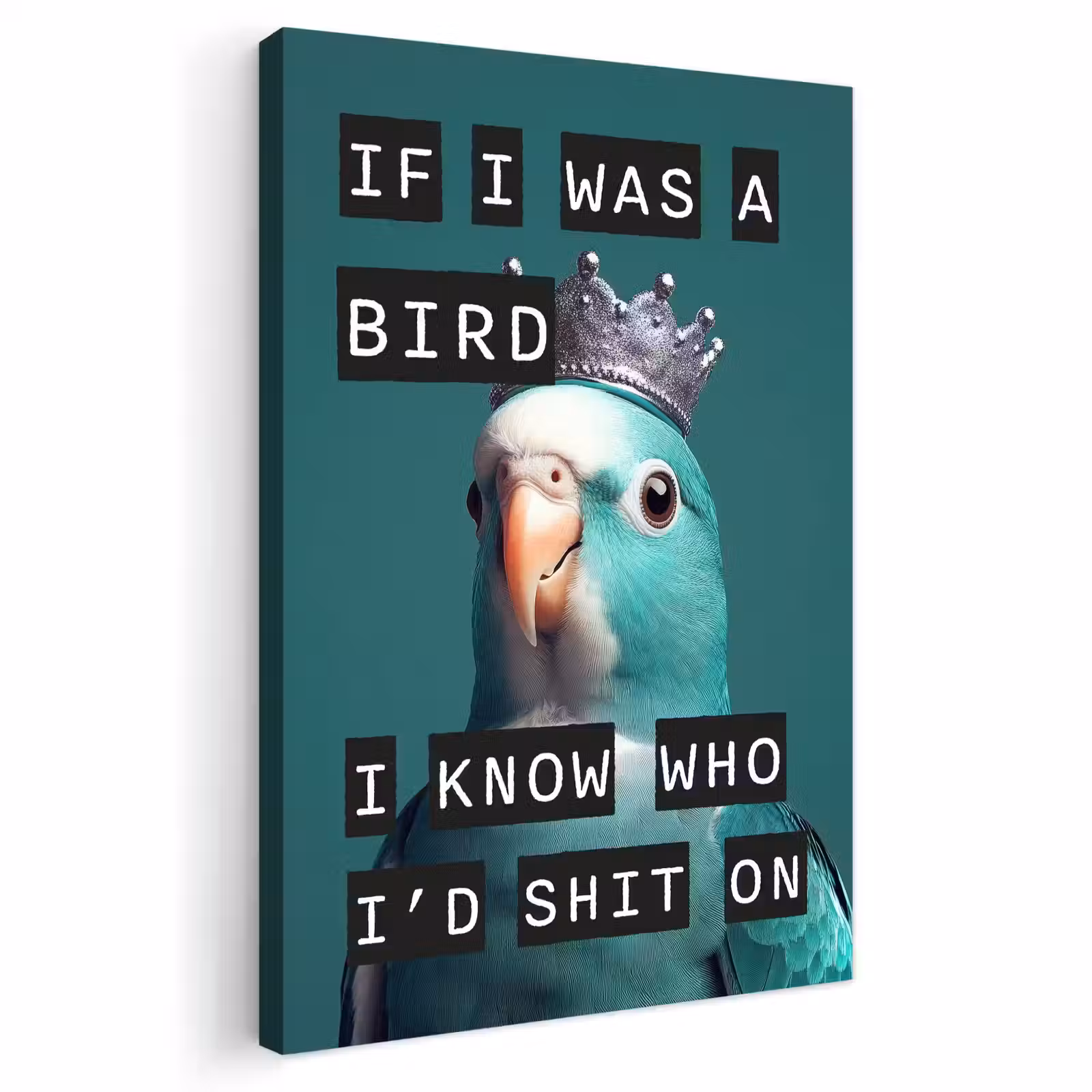 Buiten canvas - Parkiet - Turquoise - Quotes - Decoratie — 1