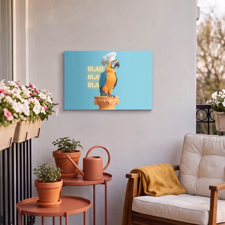 Buiten canvas - Papegaai - Koksmuts - Quote - Neon — 4