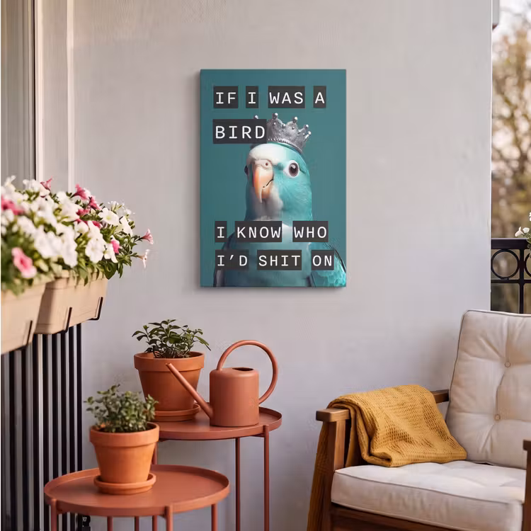 Buiten canvas - Parkiet - Turquoise - Quotes - Decoratie — 4