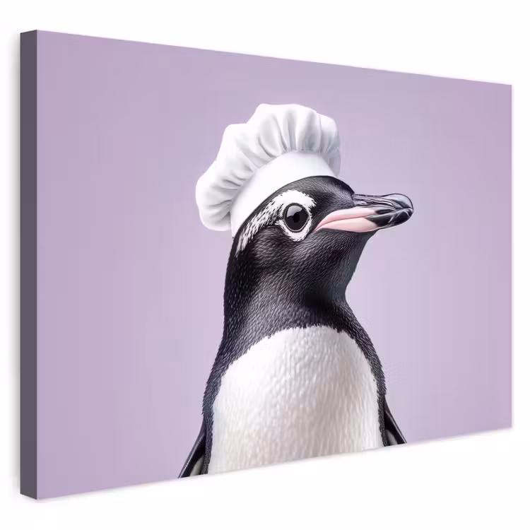 Buiten canvas - Pinguïn - Koksmuts - Lief - Paars — 1