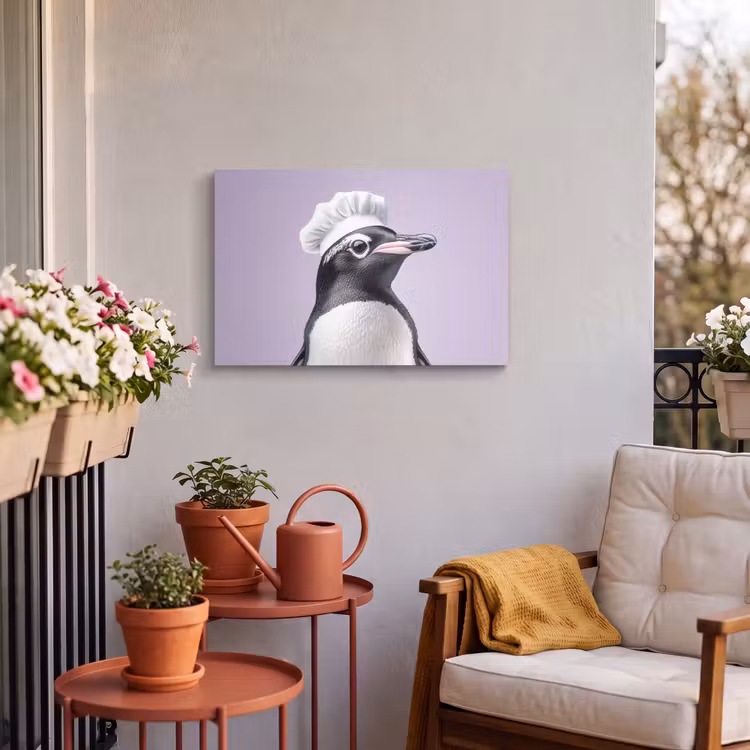 Buiten canvas - Pinguïn - Koksmuts - Lief - Paars — 4