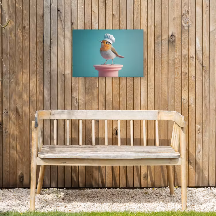 Buiten canvas - Roodborstje - Vogel - Koksmuts - Sokkel — 3